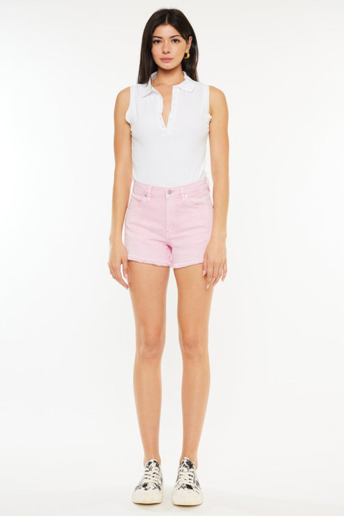 Kancan Raw Hem High Waist Denim Shorts-Modish
