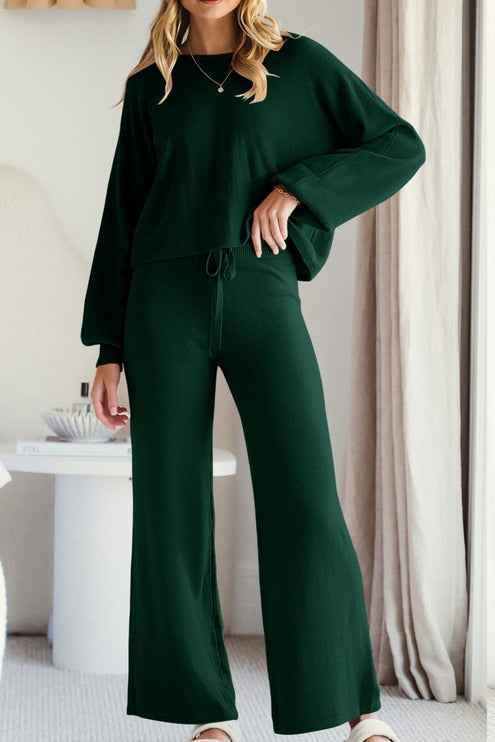 Long Sleeve Lounge Wear Set - Black Forest / S