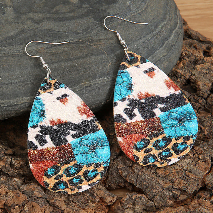 Modish Animal Teardrop Alloy Earrings - Leopard / One Size - Modish