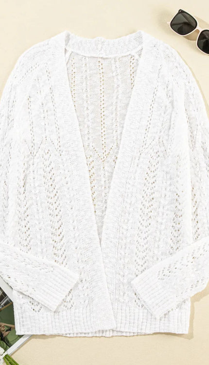 Modish Openwork Long Sleeve Cardigan - Modish