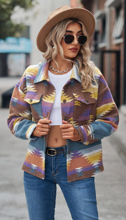 Modish Print Jacket - Lavender / S