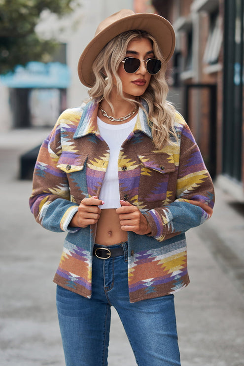 Modish Print Jacket - Lavender / S
