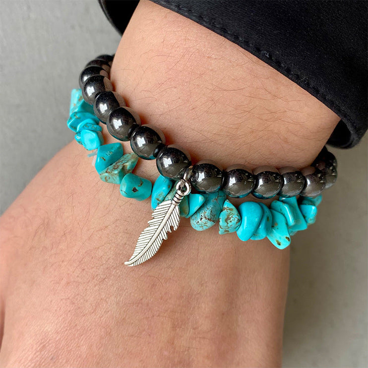Modish Turquoise Alloy Charm Bracelet - Style A / One Size - Modish