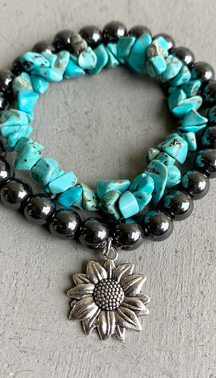 Modish Turquoise Alloy Charm Bracelet - Style C / One Size - Modish