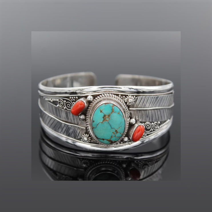 Modish Turquoise Open Bracelet - Style A / One Size - Modish