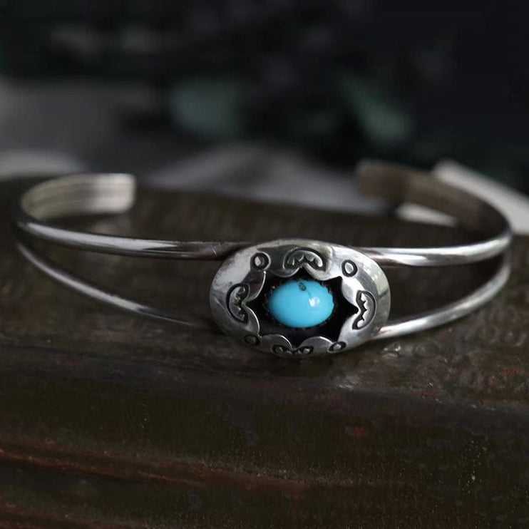 Modish Turquoise Open Bracelet - Style B / One Size - Modish