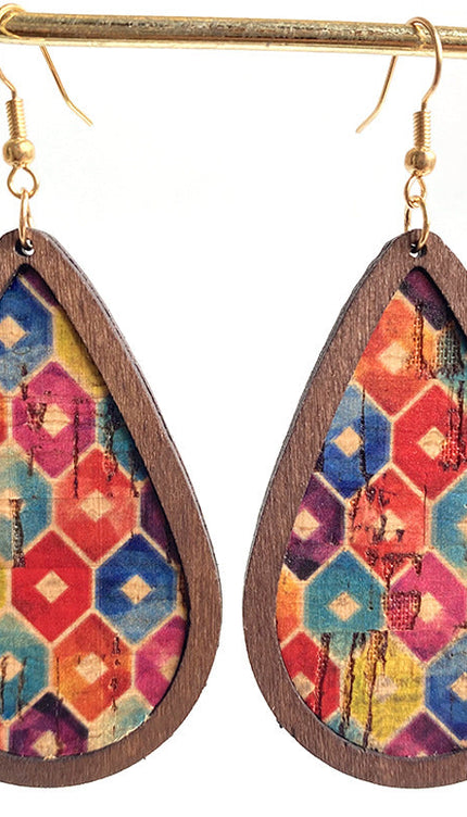 Modish Wood Teardrop Drop Earrings - Style C / One Size - Modish