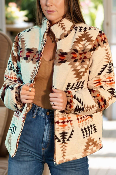 Modish Zip Up Jacket - Eggshell / S