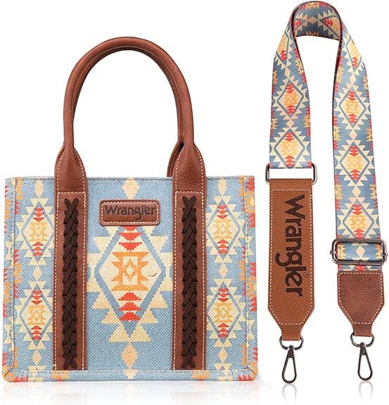 Montana West Wrangler Aztec Tote - Silver