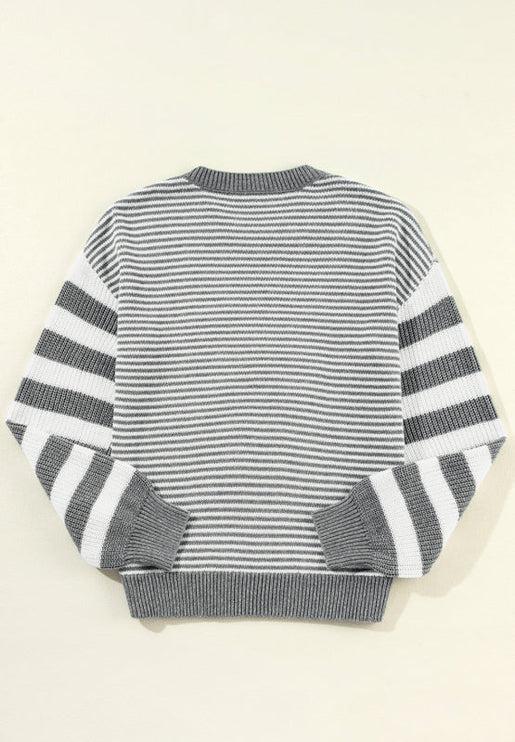 Striped Dropped Shoulder Sweater