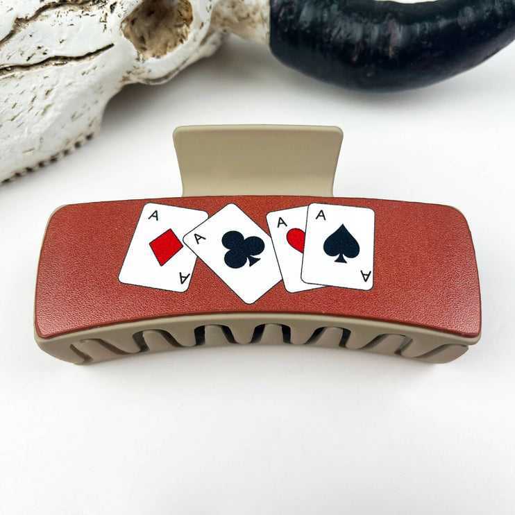 Western Cowboy Vintage Leather Hair Claw Clip