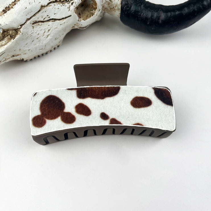 Western Cowboy Vintage Leather Hair Claw Clip - 90085