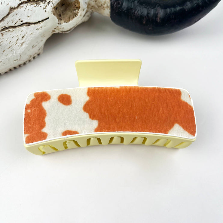 Western Cowboy Vintage Leather Hair Claw Clip - 90086