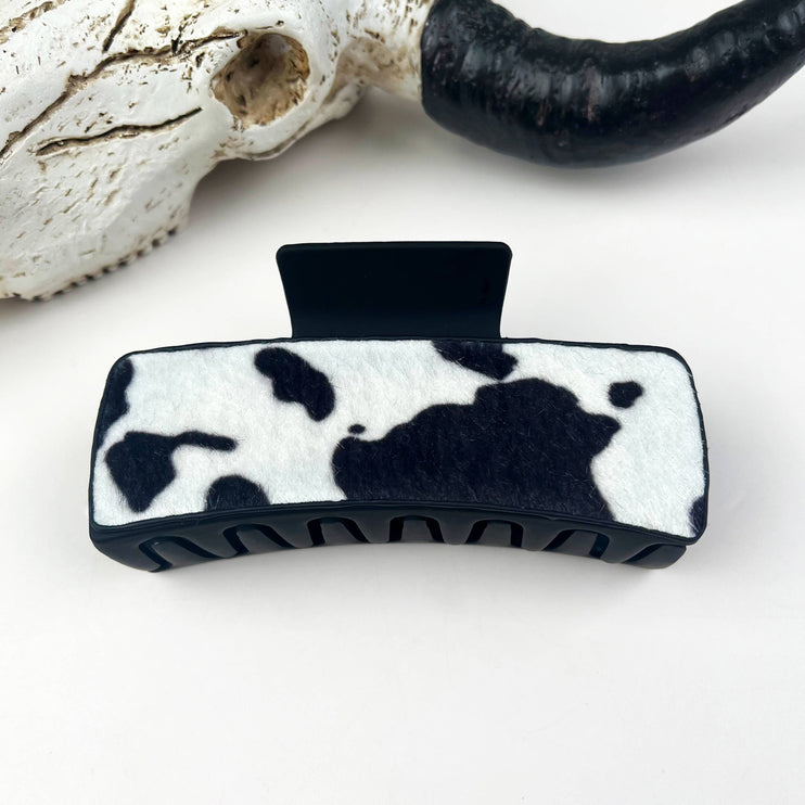 Western Cowboy Vintage Leather Hair Claw Clip - 90087