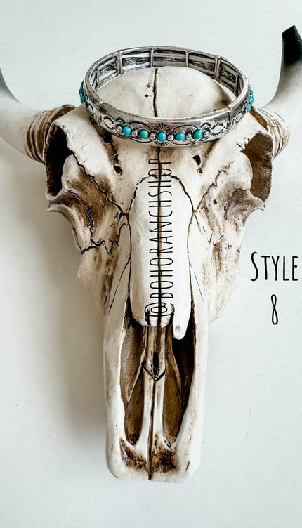 Western Metal Stretch Bangle Bracelet - 4 - OVAL