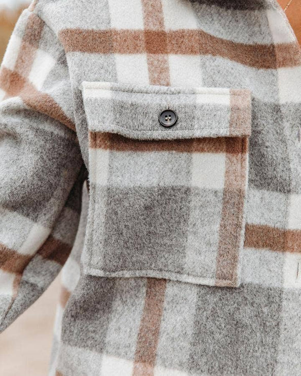 Women’s Plaid Button Flannel Shirt Jacket