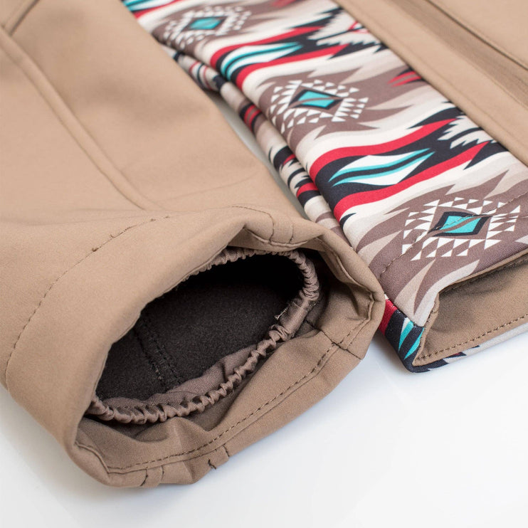 Women’s Softshell Aztec Print Fleece-Lined Jackets