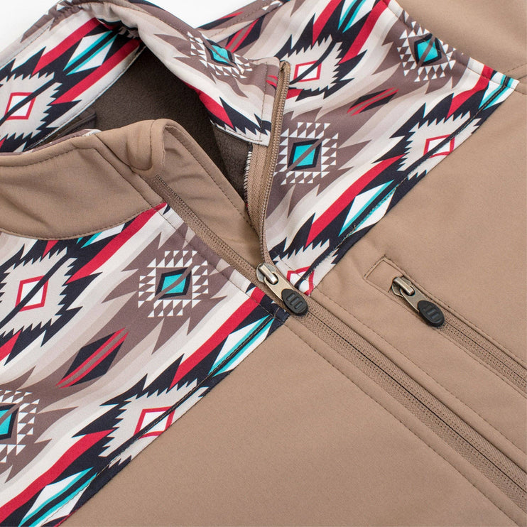Women’s Softshell Aztec Print Fleece-Lined Jackets