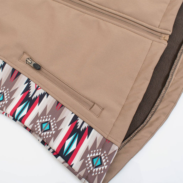 Women’s Softshell Aztec Print Fleece-Lined Jackets