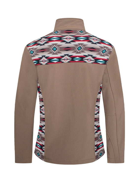 Women’s Softshell Aztec Print Fleece-Lined Jackets - M