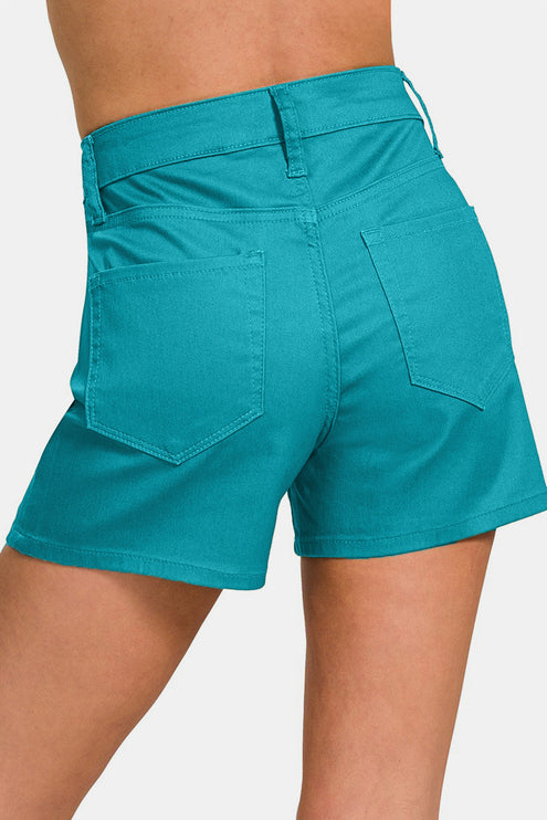 Zenana High Waist Denim Shorts-Modish